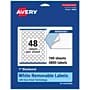 Avery Laser/Inkjet Burst Multipurpose Labels, 1" Dia., White, 4800 Labels/Box (94606)~#|#~869B37F4-C08C-47CE-B4CA6922E5219B01_sc7