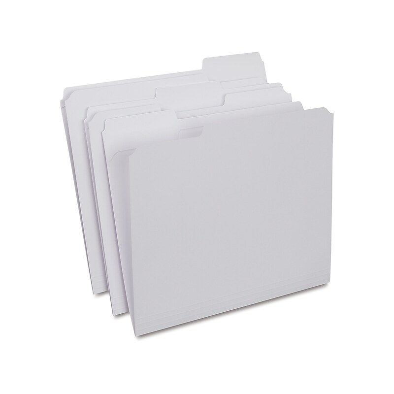 Staples Reinforced File Folders, 1/3-Cut Tab, Letter Size, White, 100/Box (ST508986-CC) image 1