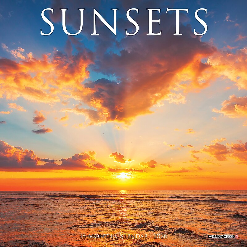 2026 Willow Creek Sunsets 7" x 0.17" Monthly Wall Calendar (53775X) image 1