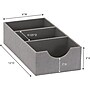 Household Essentials 3-Compartment Cardboard/Poly Linen/Nonwoven PP Drawer Organizer, Gray (727-1)~#|#~86A1F024-CDCD-4ACA-893111EC337336CF_sc7