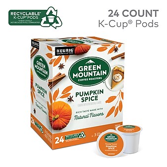 Green Mountain Pumpkin Spice Coffee Keurig® K-Cup® Pods, Light Roast, 24/Box (6758)