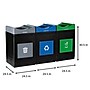Commercial Zone Avante Series Polyethylene Triple-Stream Trash, Recycling and Compost Center, 165 Gallon, Black (787301MSA)~#|#~86A46993-A2D4-426C-AF49E1F9AFAF2285_sc7