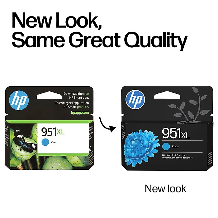 HP 951XL Cyan High Yield Ink Cartridge, Prints Up to 1,500 Pages