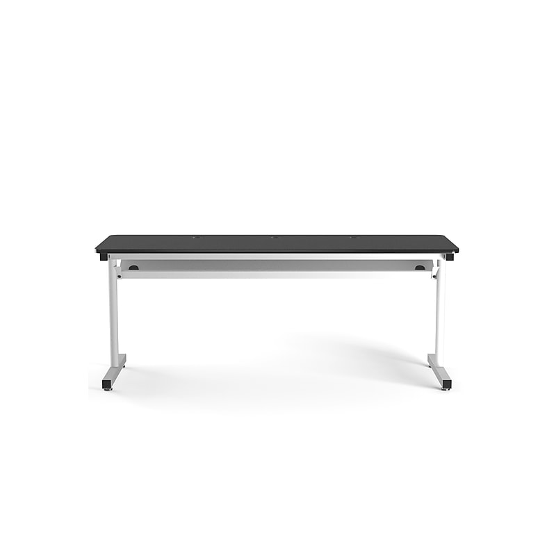 VersaDesk 72"W Basic Computer Table, Black/White (BCT7224-BW) image 1