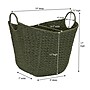 Household Essentials Woven Storage Wicker Basket with Handles, Green (ML-4122)~#|#~86B1731D-AD66-41E3-B6606862AB32DC30_sc7