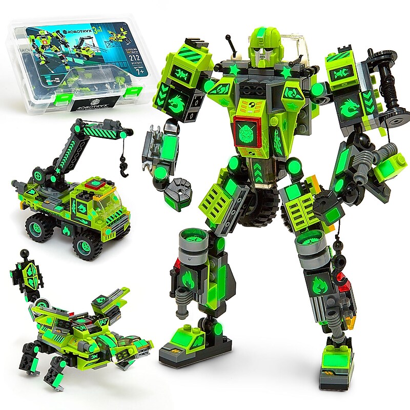 JITTERYGIT Robotryx Green Cliffsling Robot Building Toy, 212 Pieces/Pack (ROBOTRYX-GREEN) image 1