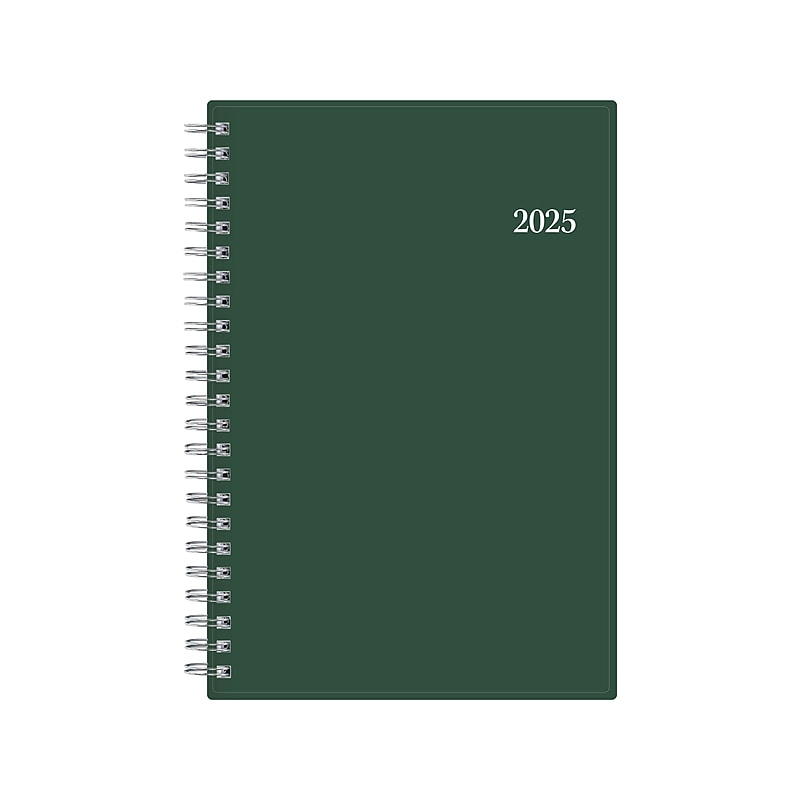 2025-2026 Blue Sky 5" x 8" Weekly & Monthly Planner, Plastic Cover, Deep Forest Green (147964) image 1
