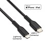 NXT Technologies™ 6 ft. Braided  Lightning Cable  to USB-C Cable, Black (NX60475)~#|#~86BFADF9-2FAA-43DB-80F7F6DA759550DD_sc7