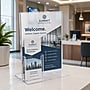 Azar Displays 8.5" x 11" Sign Holder with Trifold Brochure Holder, Vertical, Table Top, Clear, Acrylic, 10/Pack (252045)~#|#~86C66619-2687-479E-B04D3C5FBC02E009_sc7