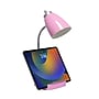 Simple Designs Gooseneck Organizer LED Desk Lamp, 18.50", with iPad Tablet Stand and Charging Outlet, Pink (LD1057-PNK)~#|#~86C72848-DD84-4B4E-94BE7B096D3C3CE9_sc7