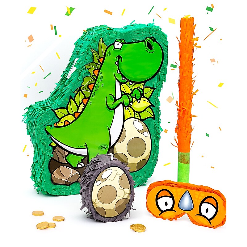JITTERYGIT Dinosaur Pinata Treasure Hunt Game Set, 2 in 1 Pieces/Pack (DINO-PINATA - GREEN) image 1