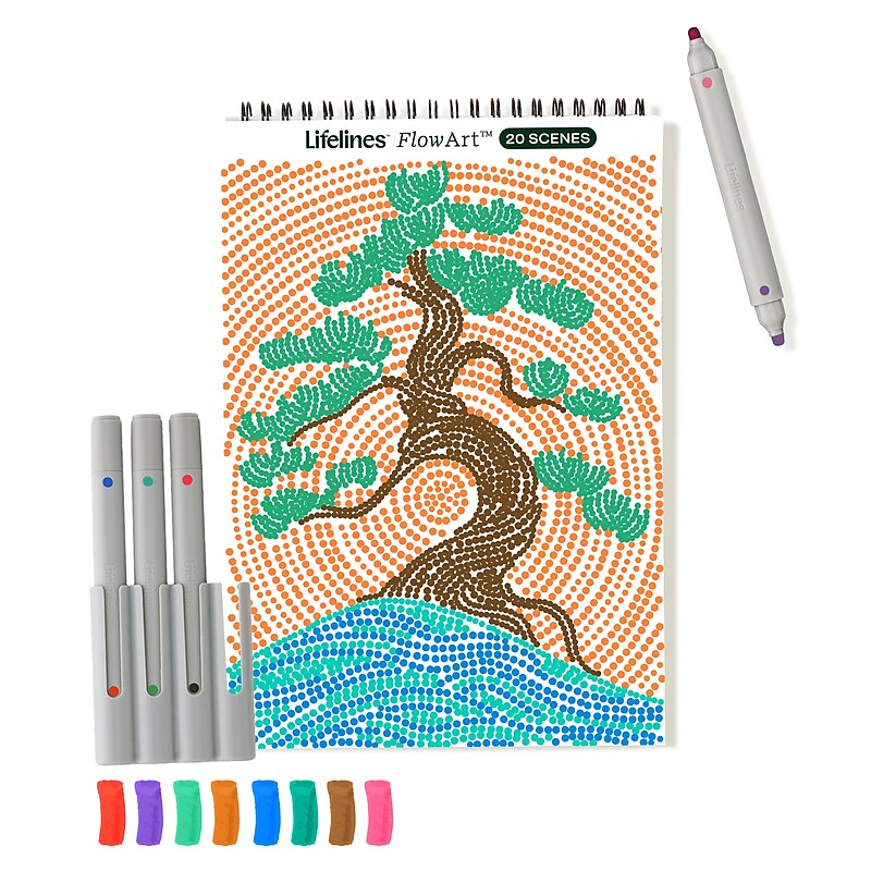 Lifelines FlowArt: Dot-By-Letter Landscapes Coloring Book, 20 Pages (165008) image 1
