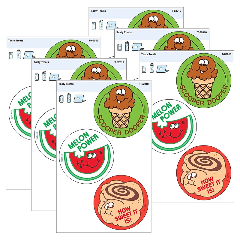 Trend Enterprises Tasty Treats Vinyl Stickers, Multicolored, 3/Pack, 6/Packs/Bundle (T-62010-6) image 1