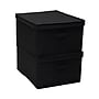 Household Essentials Extra Large Stackable Folding Fabric Storage Bin, 10" x 16"x 19", 52.64 Qt., Black, 2/Pack (7615-1)~#|#~86D036AF-34BC-4FE9-899FA3EB597E9124_sc7