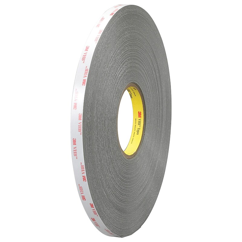 3M VHB Permanent Double Sided Tape, 0.5" x 5 yds., Gray (VHB493612R) image 1