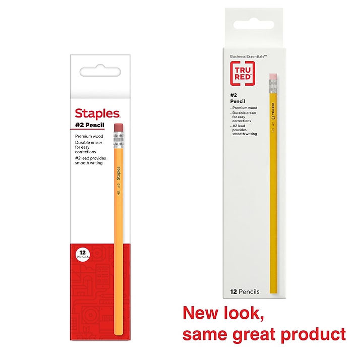 Staples Wooden Pencils, #2 Lead, Classic Writing Pencils for