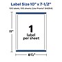 Avery Laser/Inkjet Rectangle Waterproof Multipurpose Labels, 7.5"  x 10", White, 100/Box (94264)~#|#~86D35A64-C700-48F9-988FB0E40F1E1903_sc7