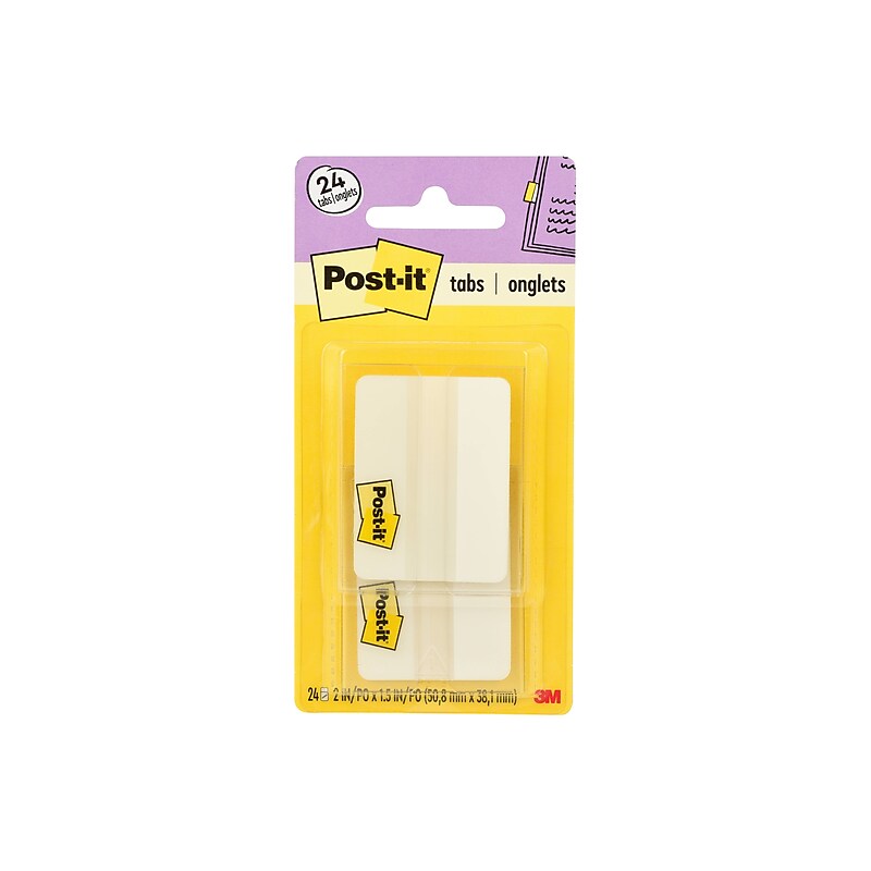 Post-it Durable Tabs, 2" Wide, Solid, White, 24 Tabs/Pack (686-24WE) image 1