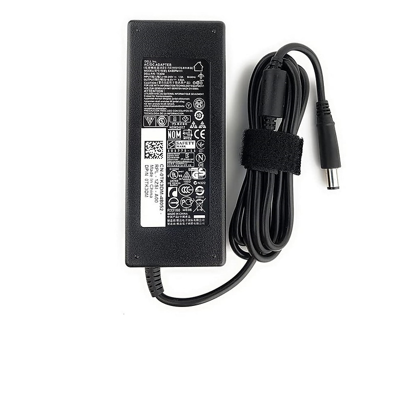 Dell  90W AC Adapter for Dell Laptop, Black (9RCDC) image 1