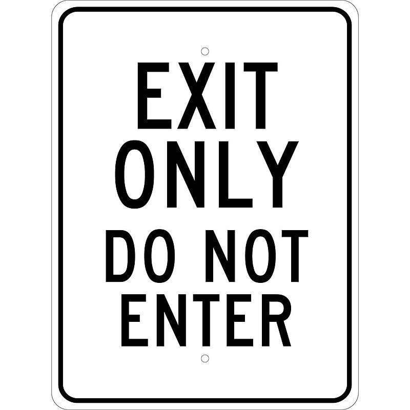 National Marker Reflective "Exit Only Do Not Enter" Regulatory Traffic Sign, 24" x 18", Aluminum (TM221J) image 1