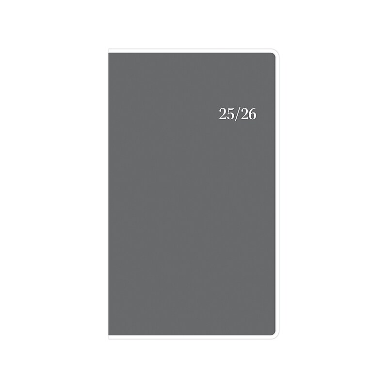 2025-2026 Blue sky 3.63" x 6.13" Monthly Planner, Plastic Cover, Charcoal Metallic (150843) image 1