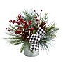 Nearly Natural Artificial Frosted Pinecones and Berries Arrangement, 12" (A1851)~#|#~86EDC08B-E33E-429C-88E34E7397B23FF7_sc7