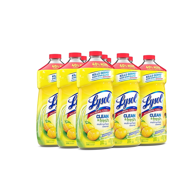 Lysol Power & Fresh Multi-Surface Cleaner, Sparkling Lemon & Sunflower, 40 oz., 9/Case (78626) image 1