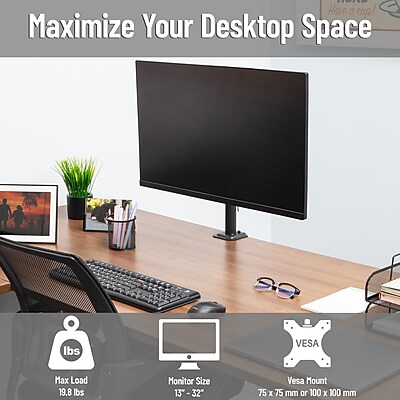 Mind Reader Single Monitor Desk Mount for 13–32″ Monitors (SWIVARM-BLK) Sansujyuku sansujyuku.com