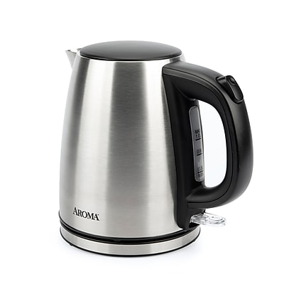 AROMA 1.7-Liter Electric Kettle with Rapid Boil and Auto-Shut-Off in Stainless Steel (AWK-1401SB)