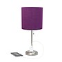 Simple Designs 19.5" LED Table Lamp, Brushed Steel/Purple Shade (LT2024-PRP-CCLB)~#|#~86FB6962-9F95-423B-A7330C8B90EA9D51_sc7