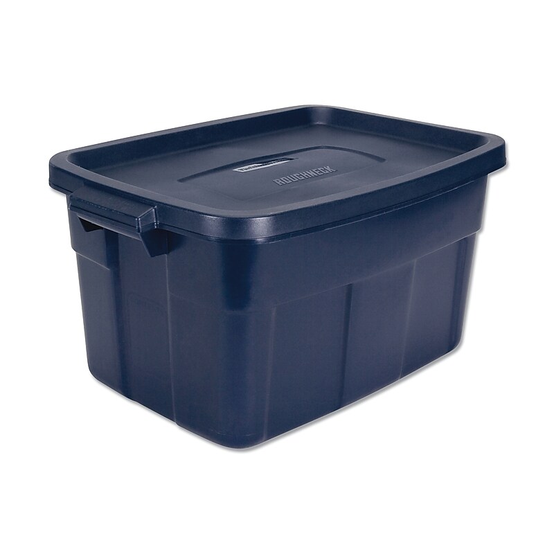 Rubbermaid Roughneck 56 Quart Storage Container, Plastic, Dark Indigo Metallic (UNXRMRT140008) image 1