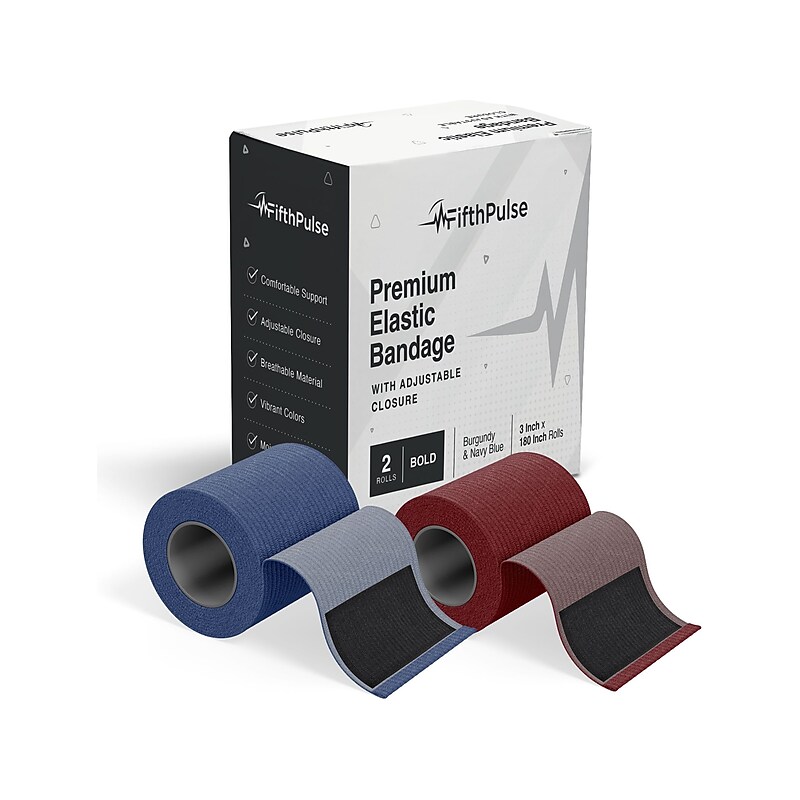 FifthPulse 3" x 180" Polyester Elastic Bandages, 2/Pack (FP-EBAND-BD-2PK) image 1