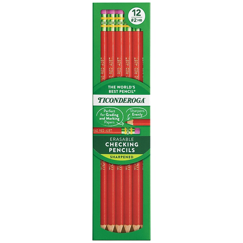 Ticonderoga Colored Pencils, Carmine Red, Dozen (14259) image 1