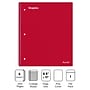 Staples Premium Poly 5-Subject Notebook, 8.5" x 11", College Ruled, 200 Sheets, Red (ST58319)~#|#~86FE1EAE-C232-4C20-A3699D8791FD31F5_sc7