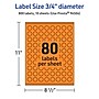 Avery Laser/Inkjet Multipurpose Circle Labels, 0.75" Dia., Bright Orange, 800/Pack (94504)~#|#~86FF4E4A-CE67-41F7-B9DB39C1FC595E57_sc7