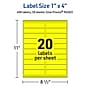 Avery Rectangle Multipurpose Labels, 1" x 4", Neon Yellow, 400/Pack (94202)~#|#~87005B3D-CF40-4994-971B44DCCE99B65C_sc7