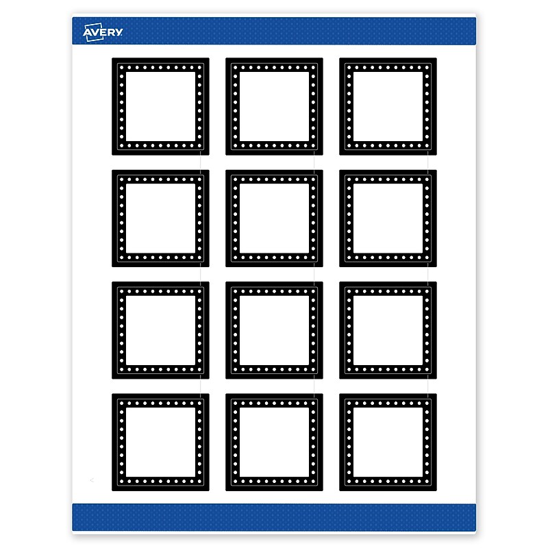 Avery Laser/Inkjet Square Multipurpose Labels, 2" x 2", White, 120/Pack (S00DKQ) image 1