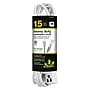 GoGreen Power 15' Extension Cord, 3-Outlet, 16 AWG, White (GG-19615)~#|#~870A838E-6A4C-4A5B-81F70BD212E879AC_sc7