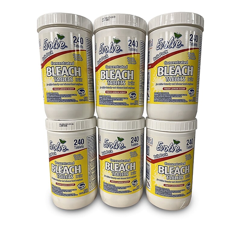 Evolve Antibacterial Bleach Tablets, 240/Bottle, 6 Bottles/Carton (STP189) image 1