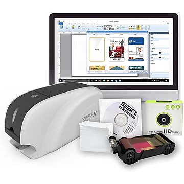 Zebra ZC100 ID Card Printer, White/Black (ZC11-0000Q00US00) | Staples