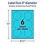 Avery Laser/Inkjet Multipurpose Circle Labels, 3" Dia., Bright Blue, 60/Pack (94513)~#|#~8721A978-959D-429B-9C8720A456B53F5D_sc7