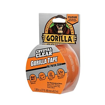 Gorilla Crystal Clear Tape, 1.88" x 27', 1 Roll (6027007)