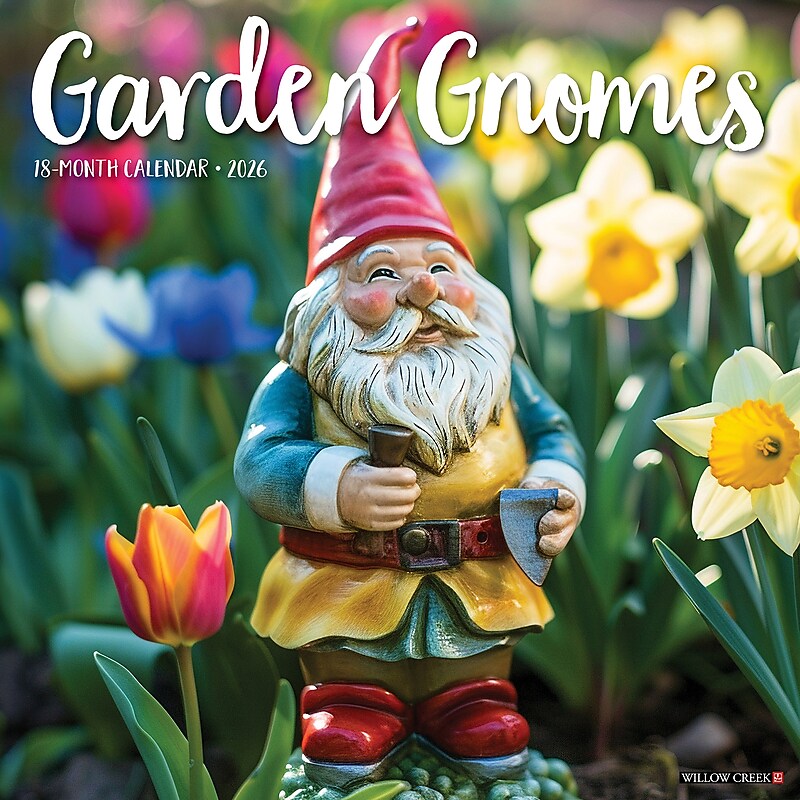 2026 Willow Creek Garden Gnomes 12" x 12" Monthly Wall Calendar (51191) image 1