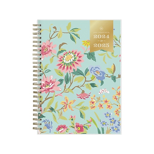 20242025 Blue Sky Day Designer Climbing Floral Mint 5.88" x 8.63" Academic Weekly & Monthly