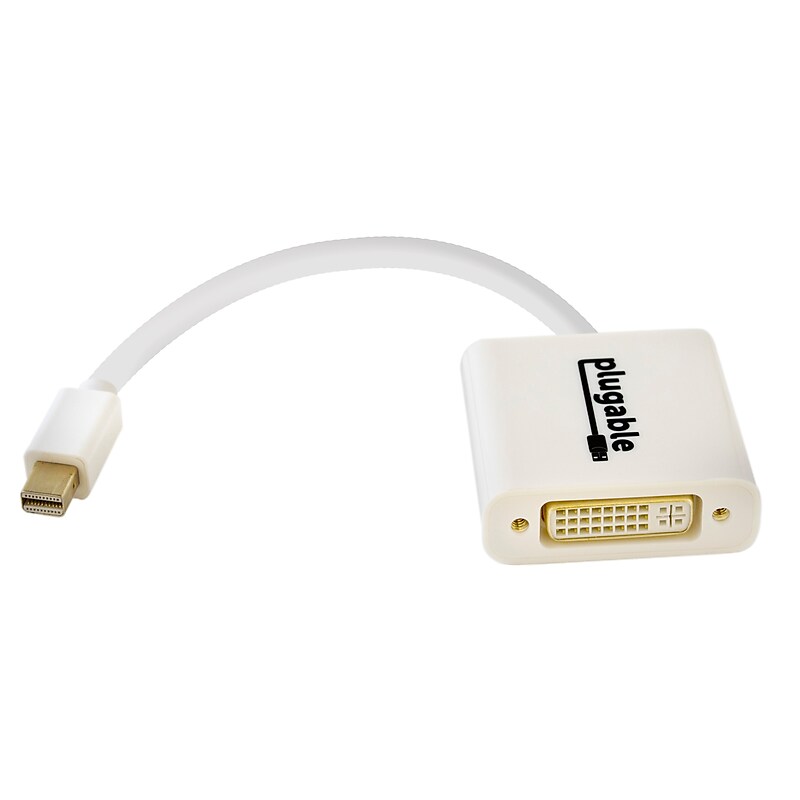 Plugable Mini Display Port to DVI Male/Female Video Adapter Cable, White (MDPM-DVIF) image 1