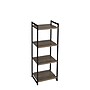 Household Essentials 47.2" Narrow 4-Shelf Open Bookshelf with Rustic Oak Wood Grain and White Metal Frame, Ashwood (HH8074-1)~#|#~873D38D5-8492-4EF0-95F808E1BDBA297F_sc7