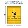 Avery Rectangle Laser/Inkjet Multipurpose Labels, 1-1/3" x 4", Bright Yellow (560/Box)~#|#~873F7227-66BC-43C8-9181542B3F6DD517_sc7
