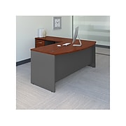 Bush Business Furniture Series C 72"W L-Shaped Desk with 48" Return and Mobile File Cabinet, Hansen Cherry/Graphite Gray