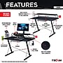 Techni Sport Carbon Computer Gaming Desk with Shelving, Black (RTA-TS200-BK)~#|#~87499D5E-9EF2-4C87-81C9F88999B301C7_sc7