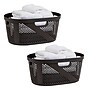 Mind Reader 10.57-Gallon Laundry Basket with Handles, Plastic, Brown, 2/Set (2HHAMP40-BRN)~#|#~874B648B-599E-4631-BD70EDD5D3703C8E_sc7